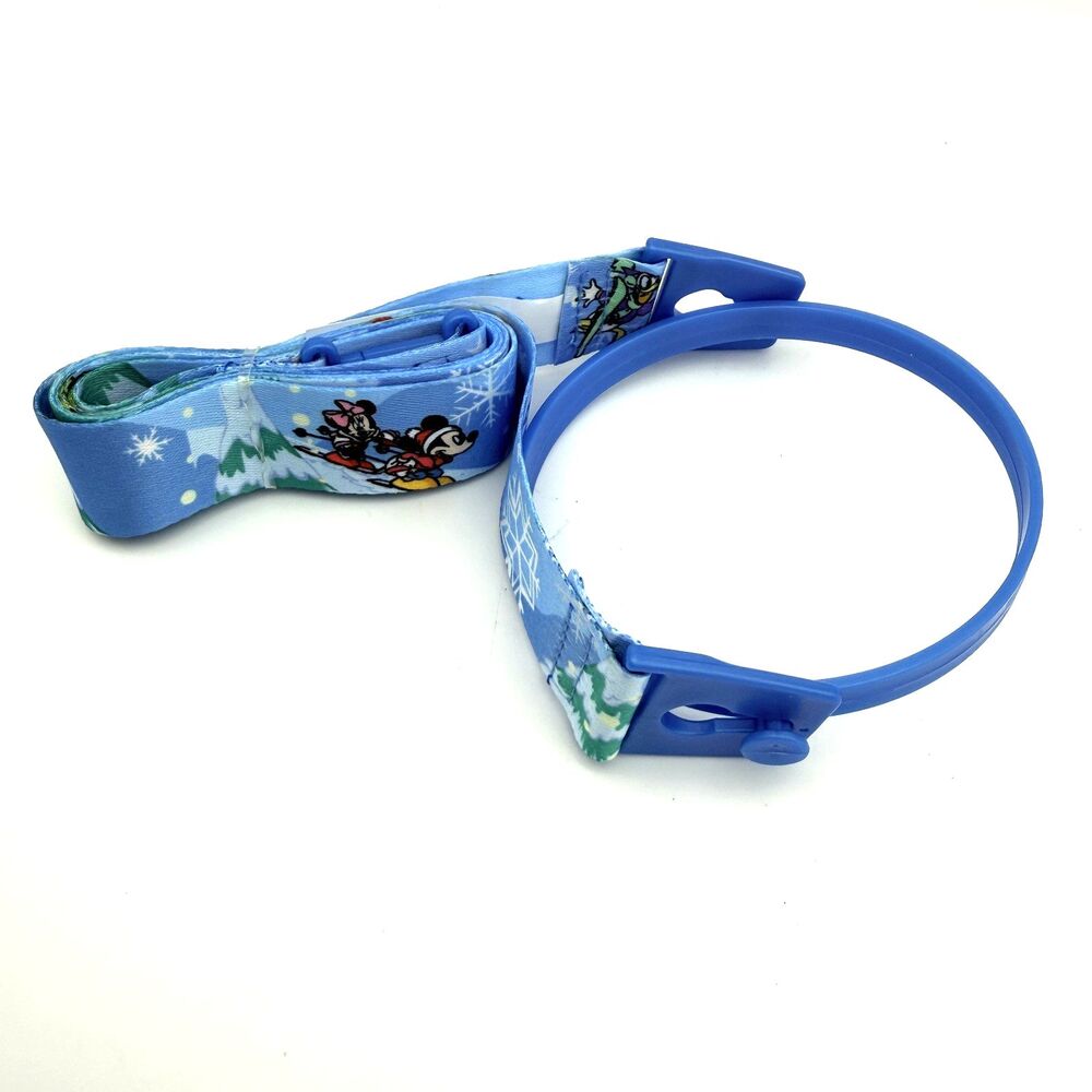 Disney Parks Christmas Cup Holder Lanyard Blue - Holiday Drink Holder - New